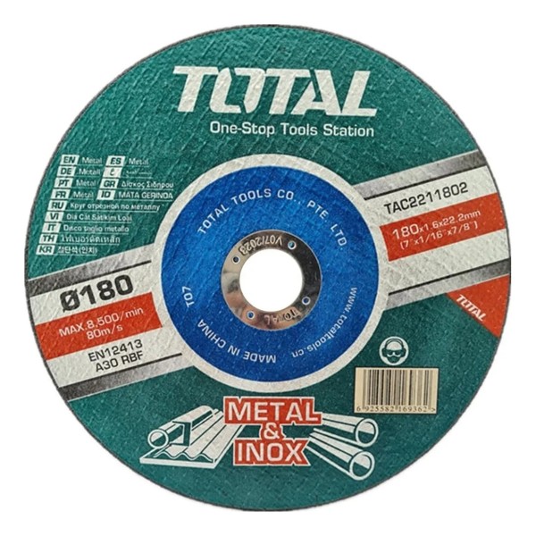 Disco De Corte Metal Abrasivo 7'' Total Tac2211802