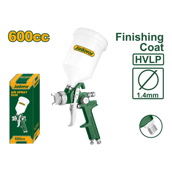 Pistola De Pintar Hvlp 600cc Tacho Plastico Jadever Jdga1506 - Imagen 2