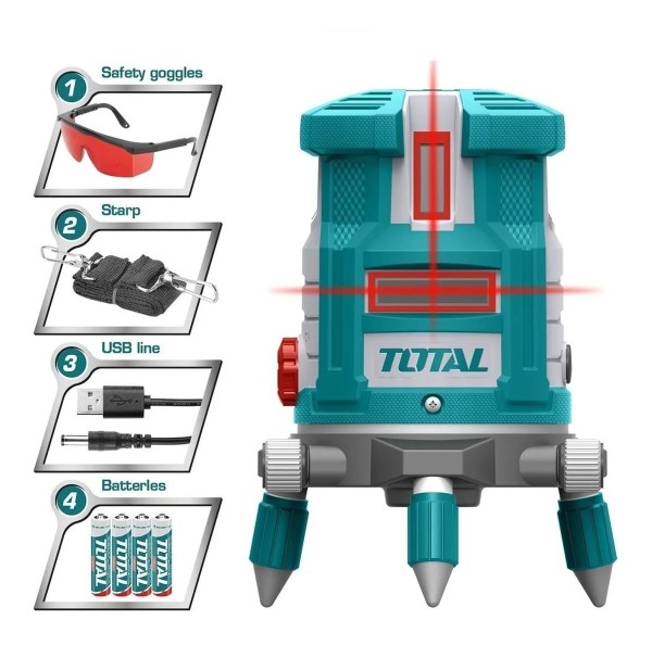 Nivel Laser Auto-nivelante De 5 Lineas Total Tll306505 - Imagen 2