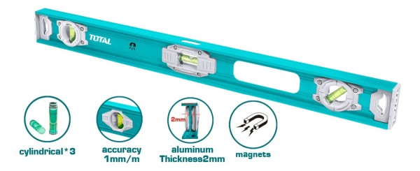 Nivel De Aluminio 60 Cm Magnetico Tmt26026 - Imagen 3