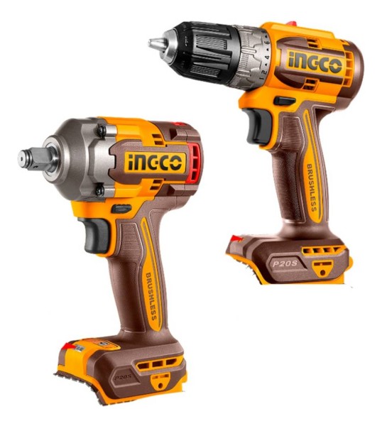 Kit Atornillador 20v + Llave Impacto 2 Batería 20v Ingco - Imagen 3