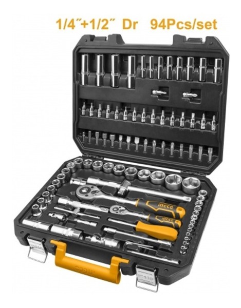 Juego Dados Tubo Llave 94 Pcs 1/2 Y 1/4 Crique Hkts42941 - Imagen 2