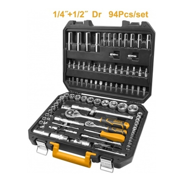Juego Dados Tubo Llave 94 Pcs 1/2 Y 1/4 Crique Hkts42941 - Imagen 2