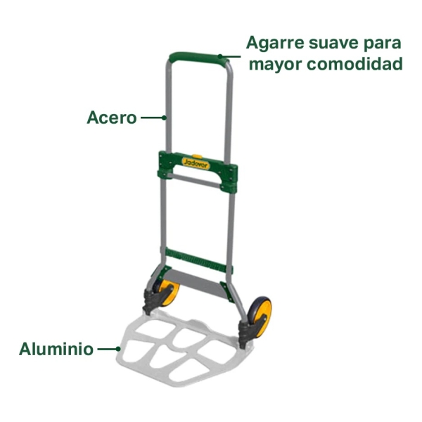 Carro Carga Multiuso De Mano 100kg Plegable Jadever Jdwb9a10 - Imagen 3