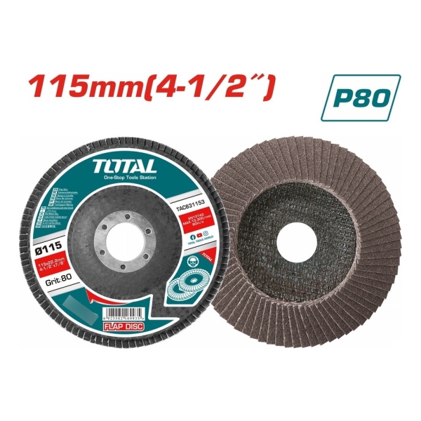 Pack X 10 Discos Flap Acero Madera P80 Total Tac631153 - Imagen 2