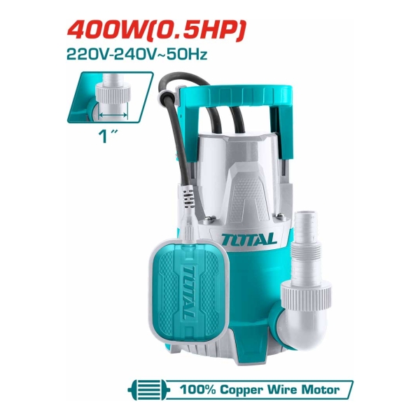 Bomba Sumergible De Aguas Limpias 400w Total Twp64001 - Imagen 2