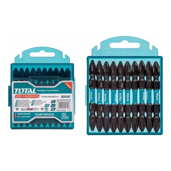 Set 10 Puntas Impacto Dobles Ph2 65mm Total Tacim16ph233