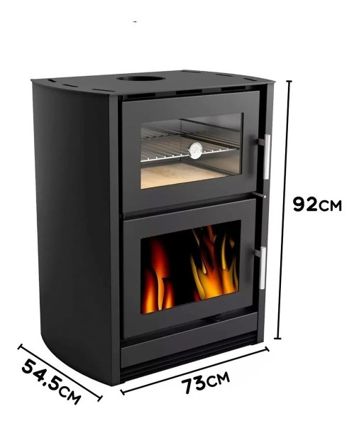 Calefactor Ecológico Horno Leña Doble Combustion + Kit Caños - Imagen 4