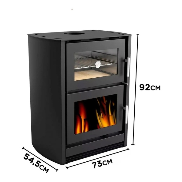 Calefactor Ecológico Horno Leña Doble Combustion + Kit Caños - Imagen 4