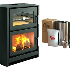 Calefactor Ecológico Horno Leña Doble Combustion + Kit Caños
