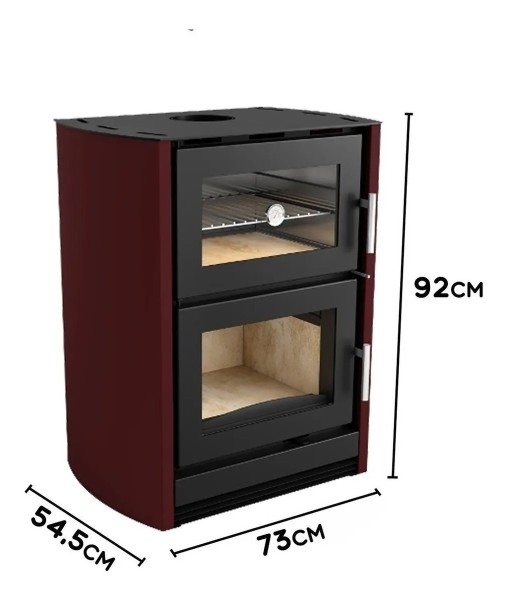 Calefactor Ecológico Horno Leña Doble Combustion + Kit Caños - Imagen 3