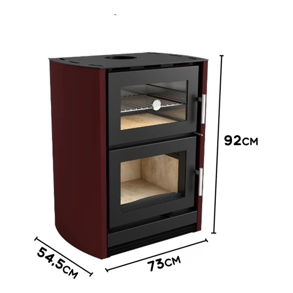 Calefactor Ecológico Horno Leña Doble Combustion + Kit Caños - Imagen 3