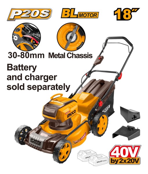 Cortadora Cesped 18puLG 40v Sin Batería Lmli20185 Ingco - Imagen 2