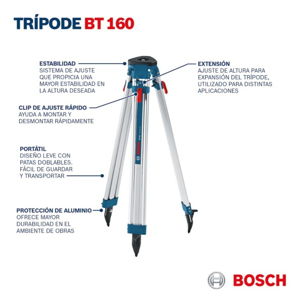 Combo Nivel Óptico Bosch Gol26d 100mts + Regla 5mt + Tripode - Imagen 7