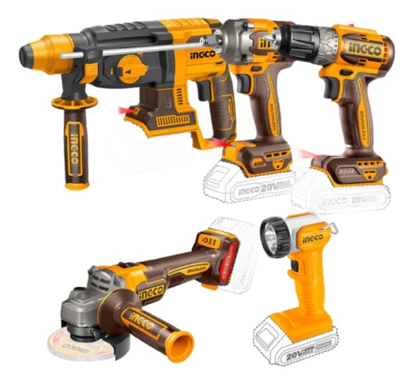 Kit Brushless Motor C/bate/carg Bolso Y Acc Ingco Ckli2059 - Imagen 3