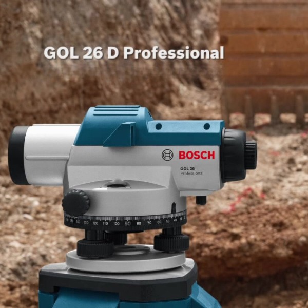 Combo Nivel Óptico Bosch Gol26d 100mts + Regla 5mt + Tripode - Imagen 4