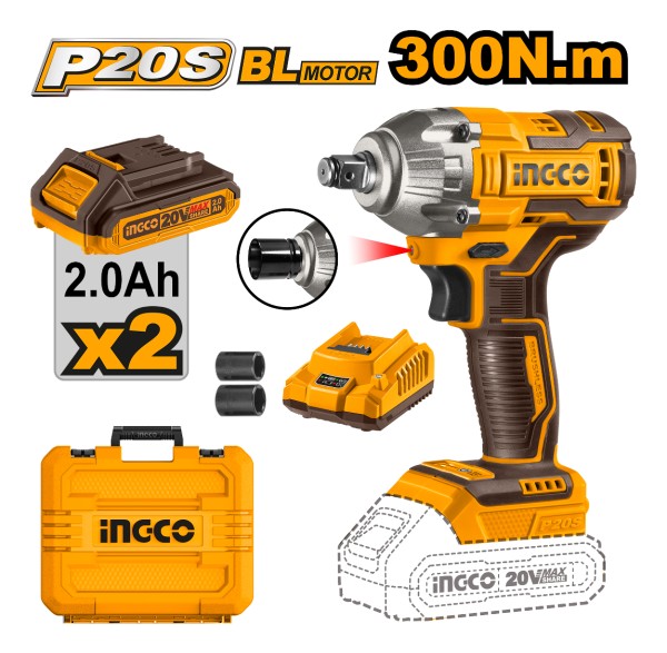Llave De Impacto Ingco Ciwli2038 Inalámbrica 1/2 300nm - Imagen 2