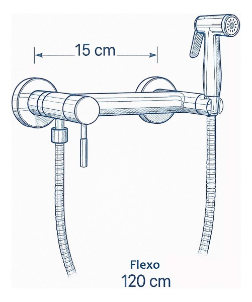 Ducha Higienica Exterior Frio/caliente Cromado - Imagen 4