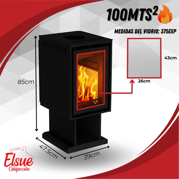 Estufa Calefactor A Leña Metavila 100mt2 10kw Mendoza 375exp - Imagen 3