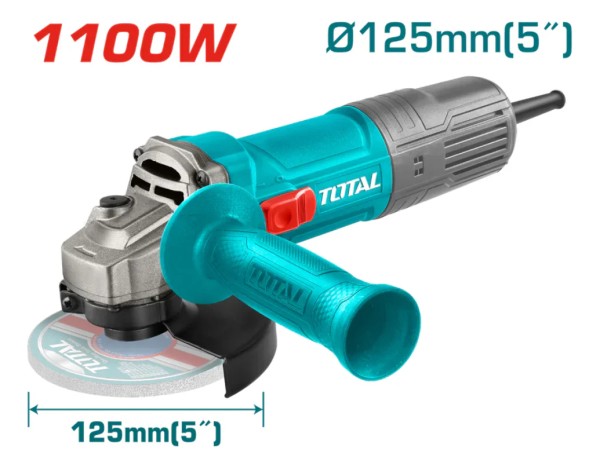 Amoladora Angular Total 1100w - 5 Pulgadas, 125mm, 12.000rpm - Imagen 2