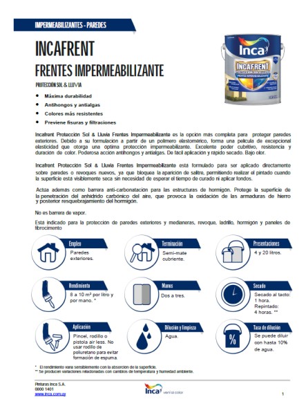Incafrent Pintura Blanca Para Frente Protección Ultra 4l - Imagen 2