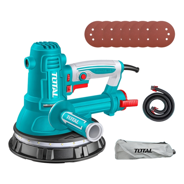 Lijadora Yeso Total 850w 180mm, 8 Lijas Y Bolsa Recolectora