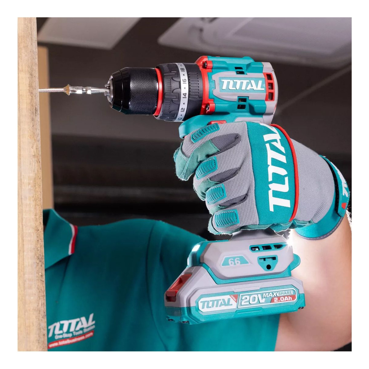 Taladro Percutor Atornillador Total 20v S/carbones 66 Nm Sin - Imagen 4