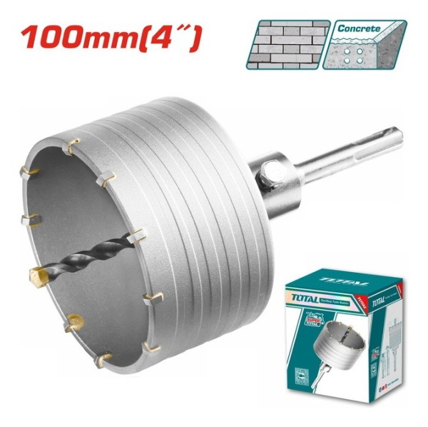 Mecha Copa Total 100mm Widia Sds Plus + Bastago 110 Mm - Imagen 2