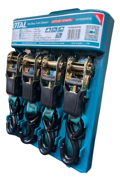 Set 4 Cinta Catraca Malacate Amarre 6mt 0.65t 25mm Total - Imagen 4