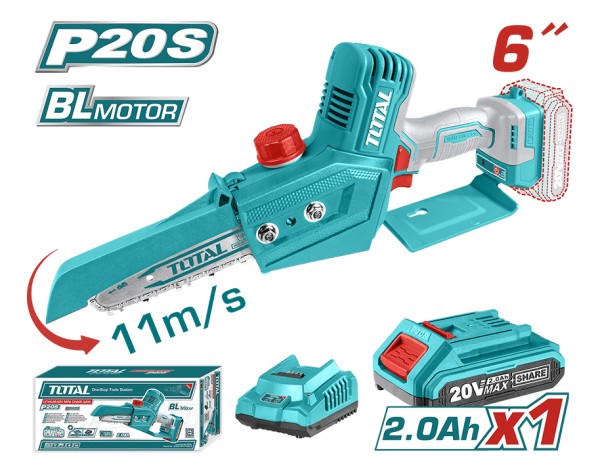 Mini Motosierra 20v + Bat 2ah + Cargador Total Tgsli20685 - Imagen 2