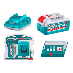 Set Bateria 20v 4ah Y Cargador Total 20v Tfbcpk1012