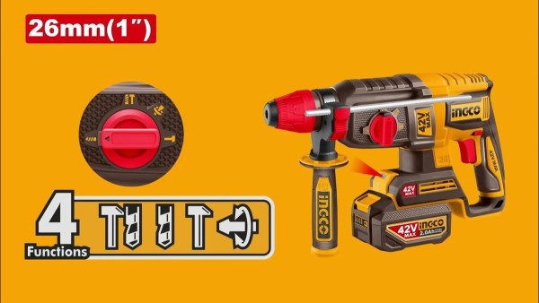 Rotomartillo Bateria 42v Brushless Sds Plus 2.5 Valija Ingco - Imagen 3