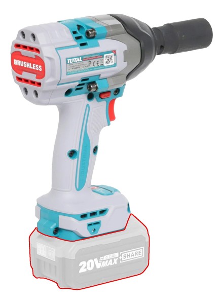 Llave Impacto Total 20v 1/2'' 850nm Sin Carbones Sin Batería - Imagen 3