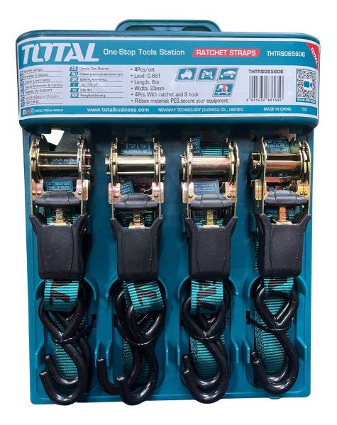 Set 4 Cinta Catraca Malacate Amarre 6mt 0.65t 25mm Total - Imagen 5