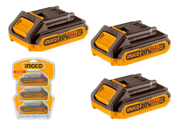 Set De 3 Baterias 2ah 20v Ingco Cosli240311 - Imagen 3