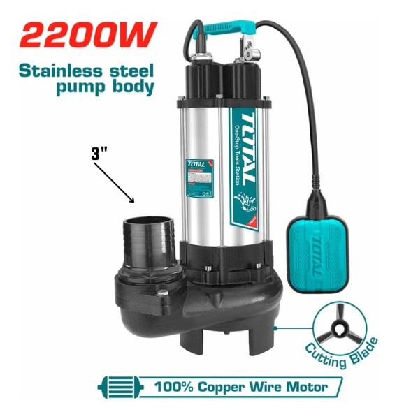 Bomba Sumergible De Pozo Negro 2200w 3hp C/triturador - Imagen 2