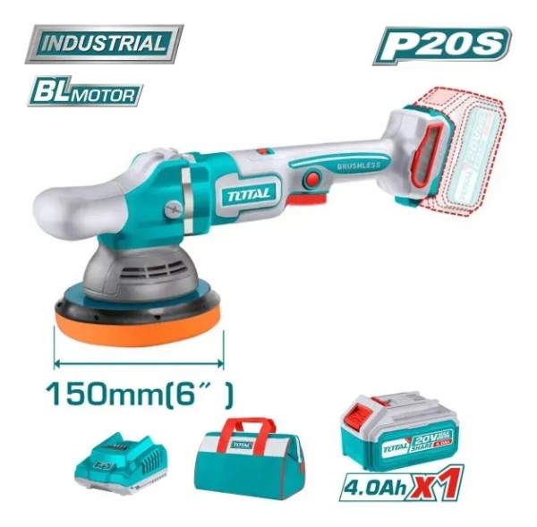 Lustra Pulidora A Bateria 20v Total 150mm Motor Brushless - Imagen 3