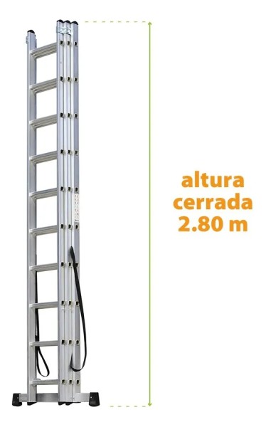 Escalera Aluminio Extensible 3 Tramos 10 Escalones 6,74m - Imagen 4