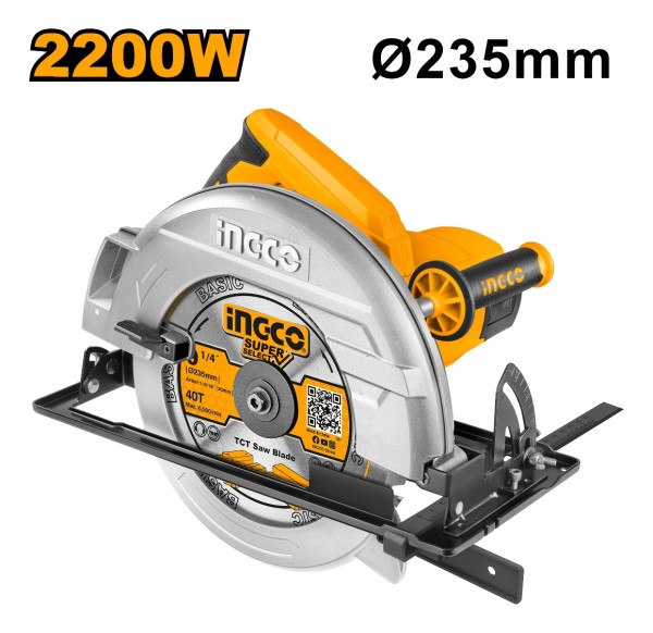 Sierra Circular 2200w 235mm Industrial Ingco - Imagen 2