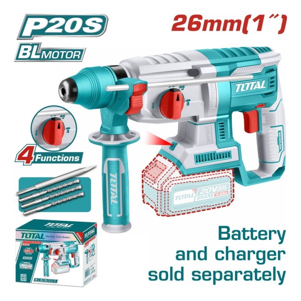 Rotomartillo Inalámbrico Total 20v Industrial Motor Brushles - Imagen 2