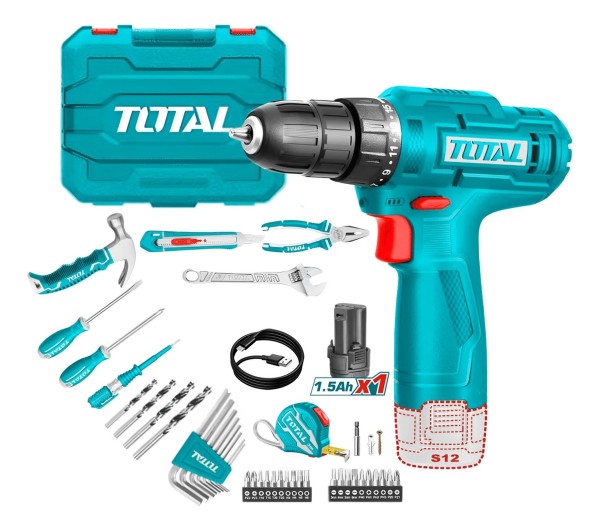 Kit Set Atornillador Inalambrico 12v Total + 89 Accesorios - Imagen 3