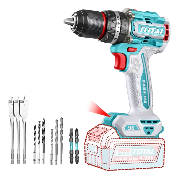 Taladro Atornillador Percut. 20v Total 96nm Brushless Indust