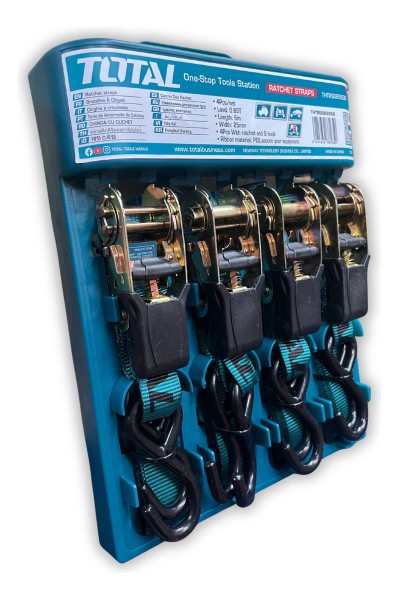 Set 4 Cinta Catraca Malacate Amarre 6mt 0.65t 25mm Total - Imagen 3