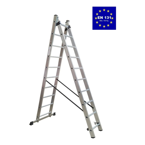 Escalera Extensible Aluminio Colisa 2 Tramos 20 Escalon 150k - Imagen 2