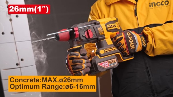 Rotomartillo Bateria 42v Brushless Sds Plus 2.5 Valija Ingco - Imagen 5