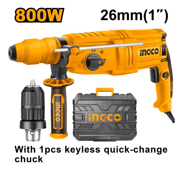 Rotomartillo Con Mandril Ingco Sds+ 800w 1200rpm 2.5 Joule - Imagen 2