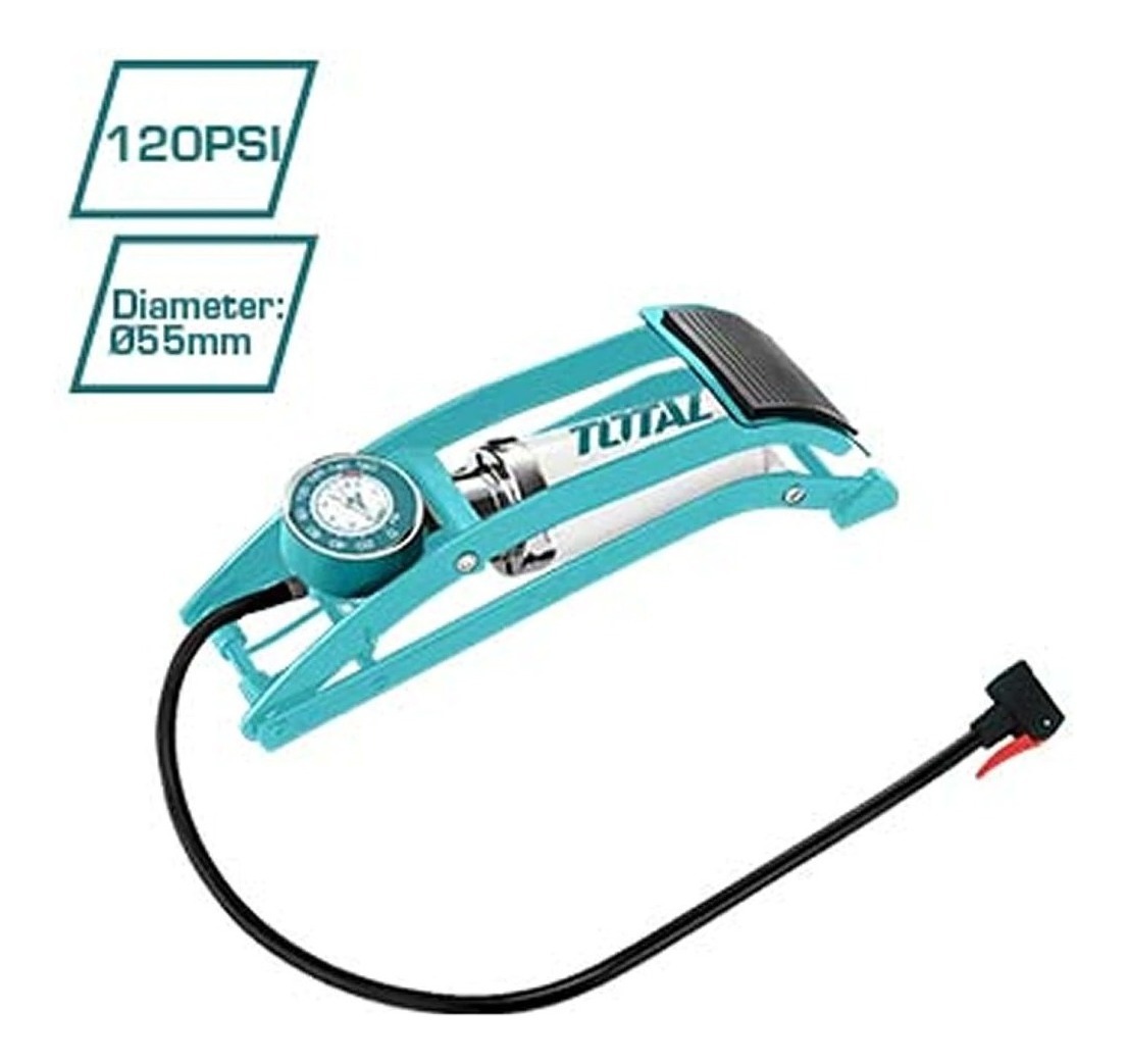 Inflador De Pie Con Pedal Y Manómetro Total Tmpp5511 120 Psi - Imagen 2