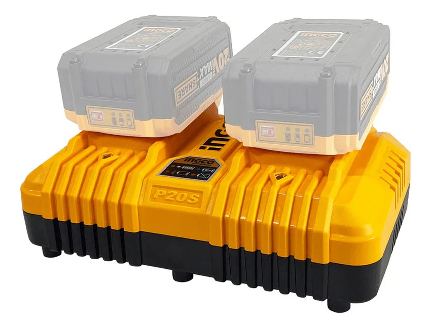 Cargador Rapido Inteligente Doble 20v P20s Ingco Fcli2034 - Imagen 3