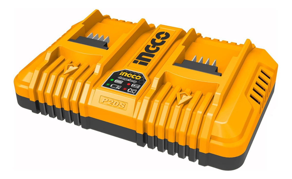 Cargador Rapido Inteligente Doble 20v P20s Ingco Fcli2034