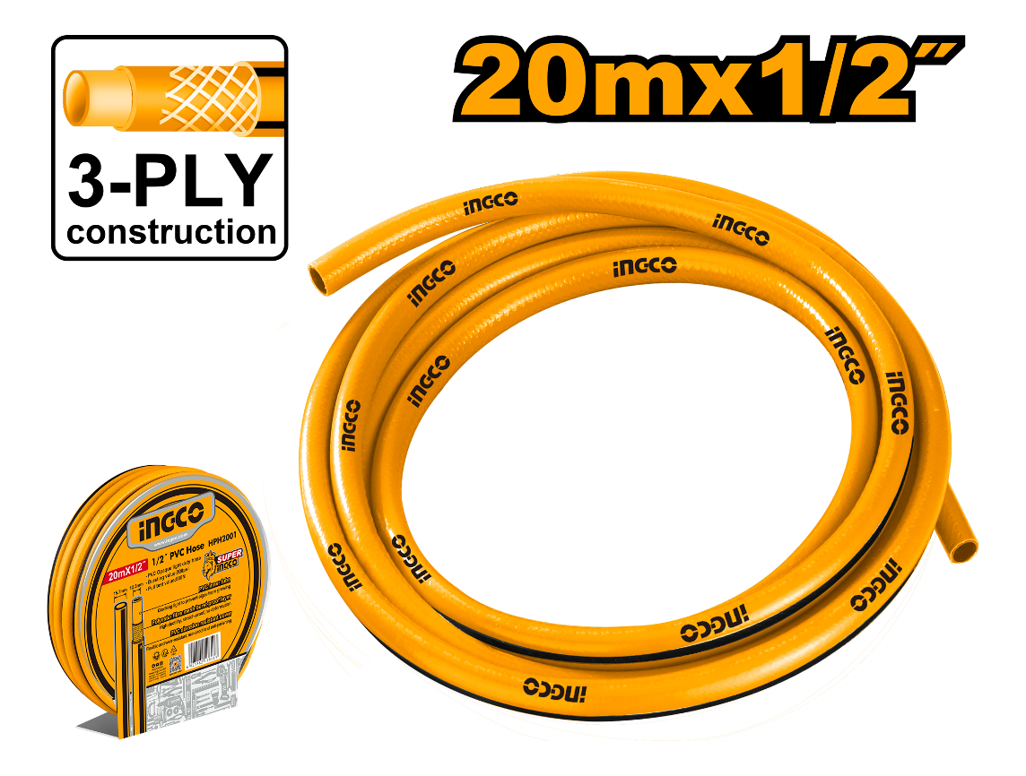Manguera 1/2 Reforzada Malla Rollo X 20mts Ingco - Imagen 2